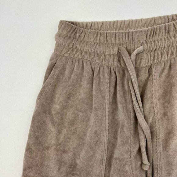 Zenana Wide Leg Comfy Pants Women's S Tan High Rise Drawstring Pockets Velour - Picture 8 of 10